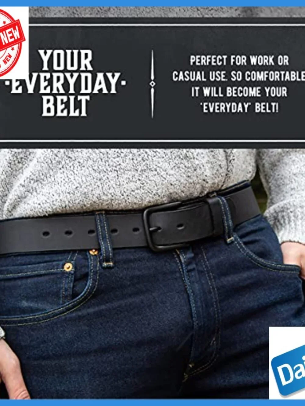 Full Grain Leather Belt Size 40 Mens Heavy Duty Everyday Wear